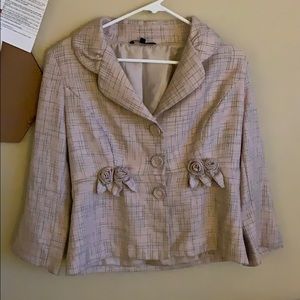 Cream and light pink blazer